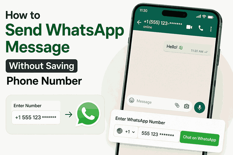 Send WhatsApp message without saving number illustration