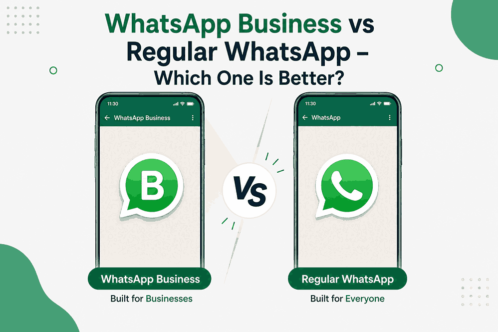Whatsapp business vs regular whatsapp illustration